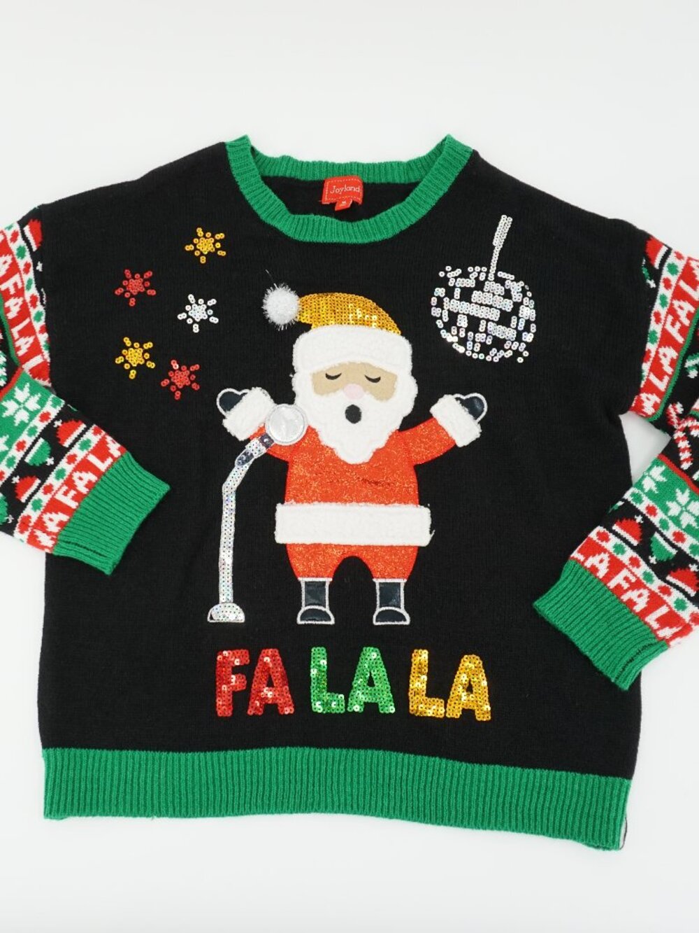 Ugly Christmas Sweater Karaoke Singing Santa Size Med